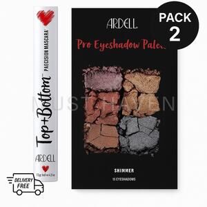 Ardell Top + Bottom Mascara & Pro Eyeshadow Palette Shimmer Set | Pack 2